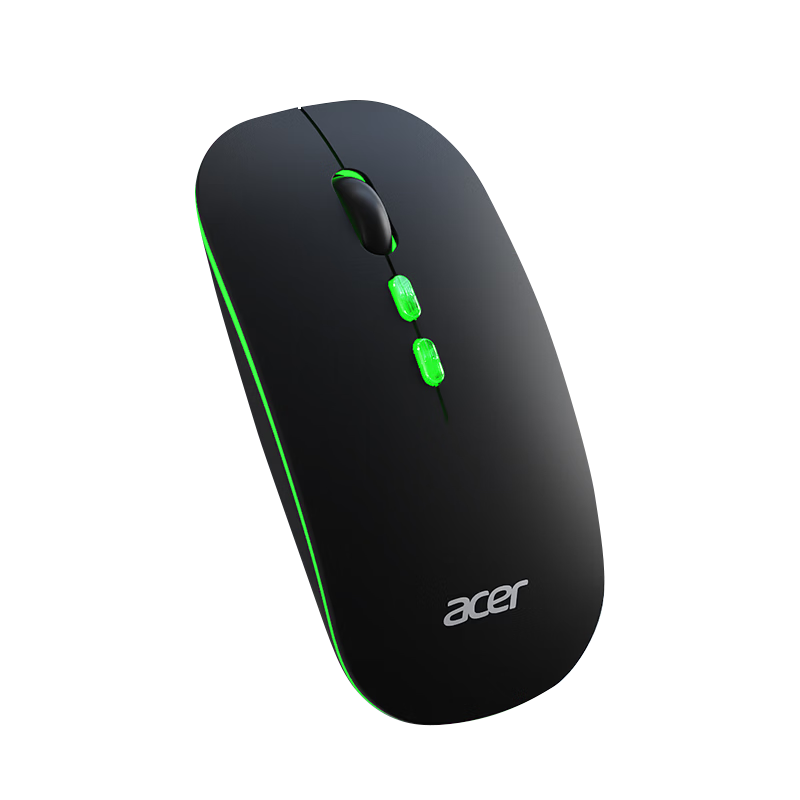 Acer OMR050 Wireless Mouse 2.4G Silent Click Rechargeable Portable Office Mouse for Laptop Desktop All-in-One PC Black