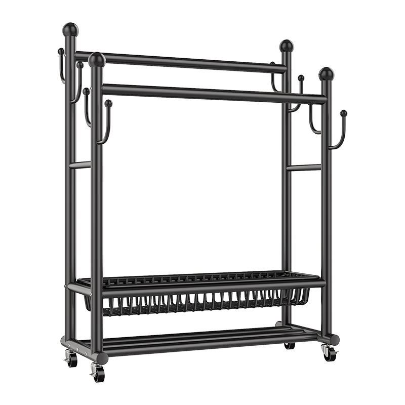 Yixuan Floor Clothes Rack Coat Hanger Bedroom Garment Rack Thickened Sturdy Drying Rack Storage Rack