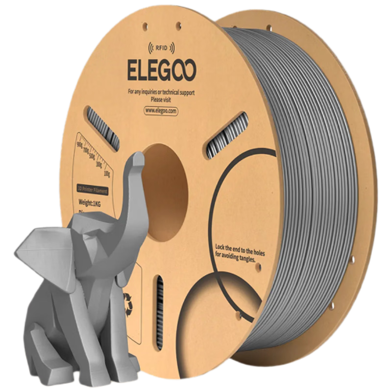 ELEGOO PLA 3D Printing Filament Deep Space Gray 1.75mm 1kg RFID Smart Identification High Toughness High Compatibility Eco-friendly Material for 3D Printers