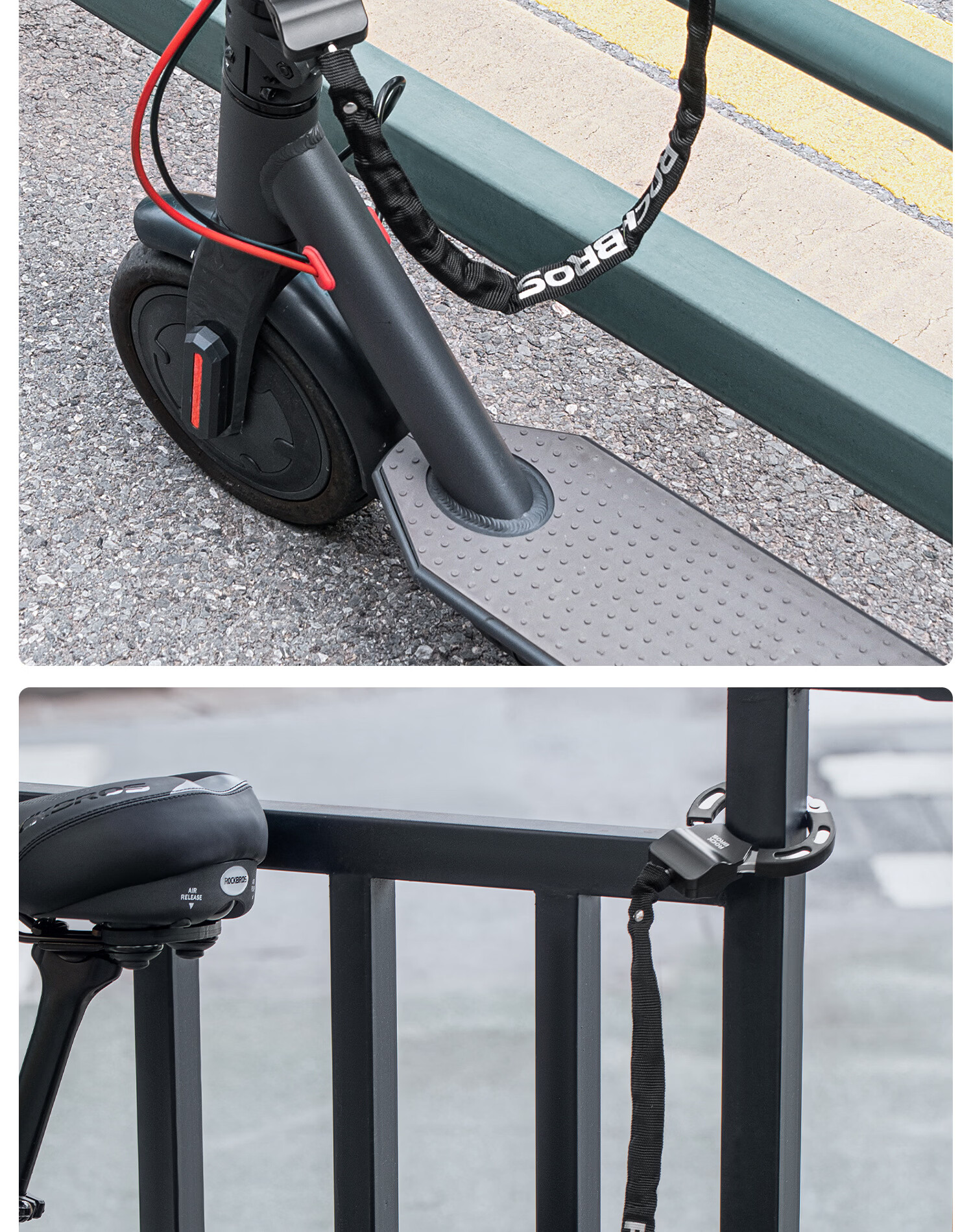 ROCKBROS Bicycle Lock Electric Scooter Chain Lock Anti-theft Chain Ring Lock Mountain Road Bike Lock Ring Lock 20