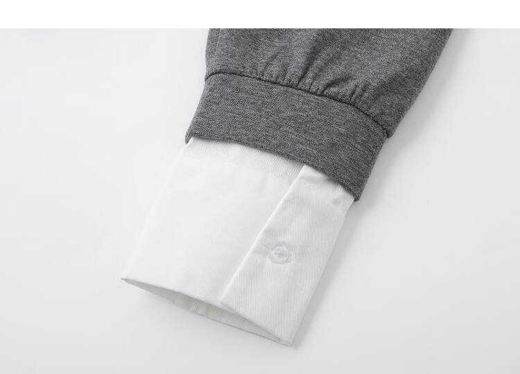 Demana [Comfort Elastic Air Layer] Spring Design Three-Button Spliced Fake Two-Piece Small Female Sweatshirt 12