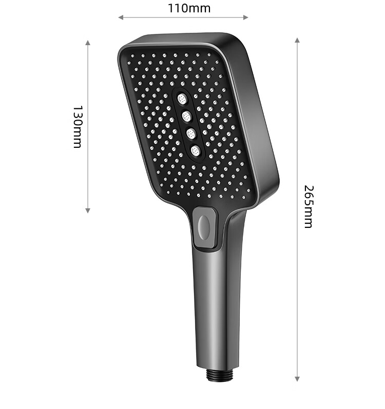 Jiayun [New German Style] Adjustable Rotatable Pressurized Shower Head with Switch High-Pressure Water Flow 34