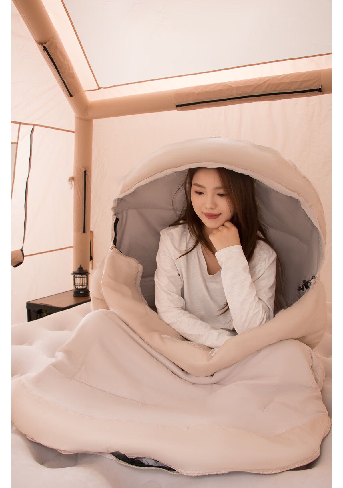 TAN XIAN ZHE Adult Sleeping Bag Outdoor Camping Winter Thickened Wide Cold-Resistant Quilt 2-in-1 Hotel Nap Blanket 13