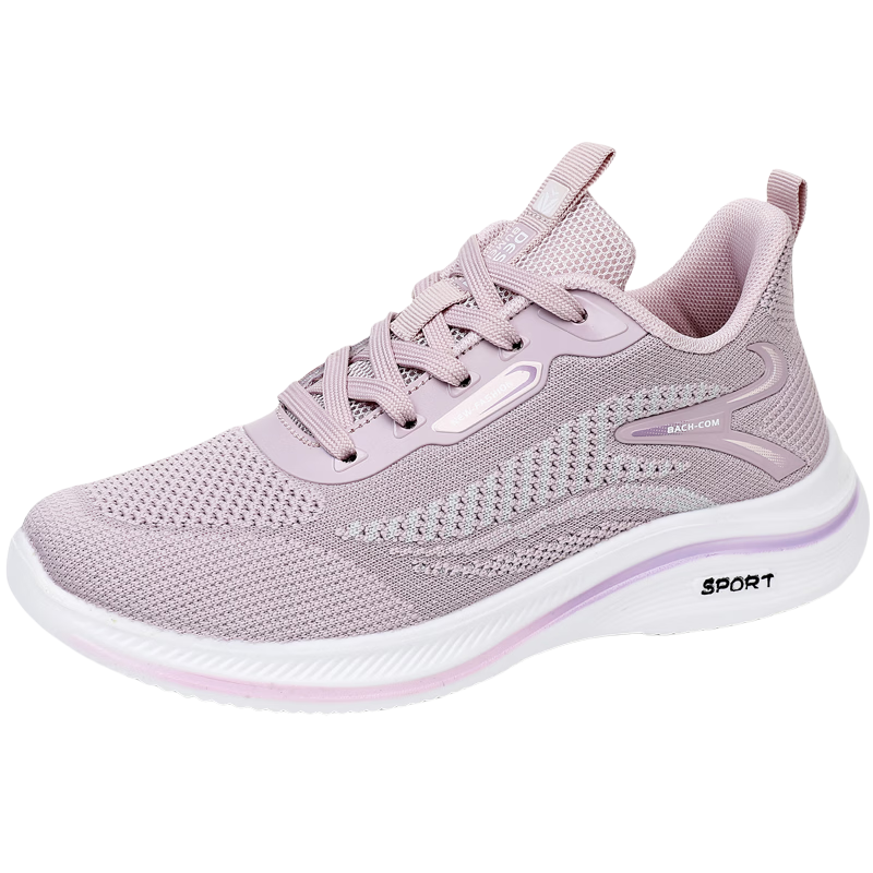 BURUIJING Women's Breathable Mom Sports Casual Shoes Non-slip Old Beijing Cloth Shoes 61129 Pink Size 40