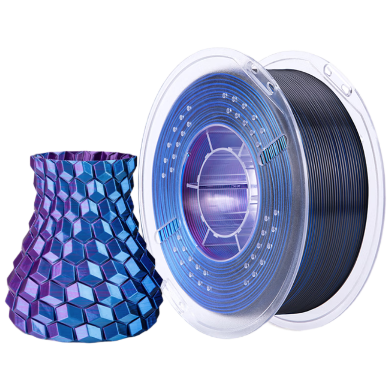 ELEGOO Silk Blue Purple Black PLA 3D Printing Filament 1.75mm 1kg Universal Smooth PLA Silk Material for 3D Printers