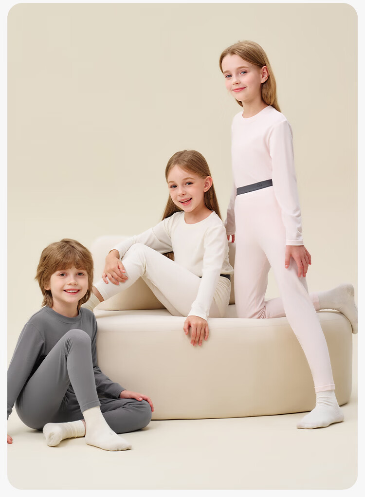 YEEHOO [Warm Core] Modal Thickened Children's Thermal Underwear Set Boys and Girls Autumn Long Johns Set 23
