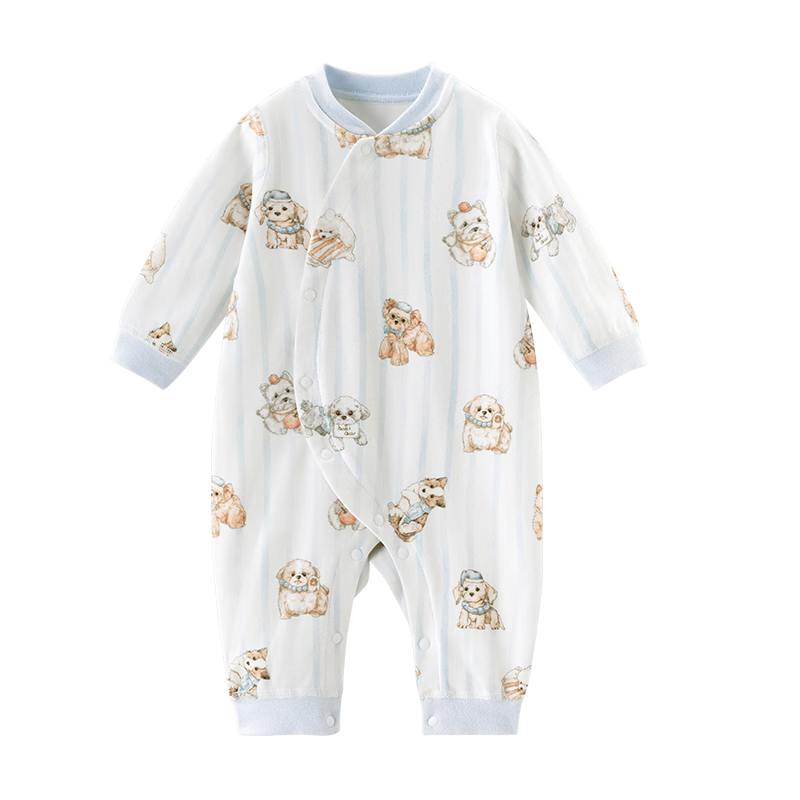 Happy Little Bear Baby Pure Cotton Romper Newborn Spring and Autumn Antibacterial Bodysuit Infant Seamless Jumpsuit Crawling Suit