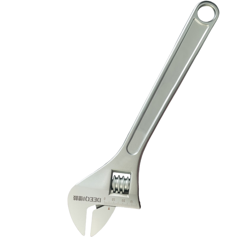 Deqi Adjustable Wrench Multi-Function Large Opening Industrial Nickel-Plated 15-Inch Adjustable Spanner