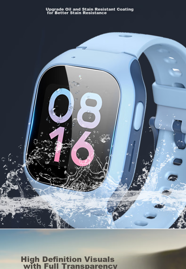ESCASE [Three-Piece Deluxe Set] Xiaomi Mii Rabbit Children's Smartwatch 5C/6C/C7A Tempered Glass Screen Protector, Auto-Adhesive, Fingerprint-Resistant Glass Film 5