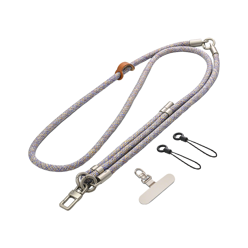 BZBC Three-In Phone Lanyard, Crossbody Strap, Neck Strap, Wrist Strap, 2025 Celebrity Style, with Pad, Anti-Loss, Shockproof, Durable, Versatile, Sturdy Pendant Accessory, Colorful Purple