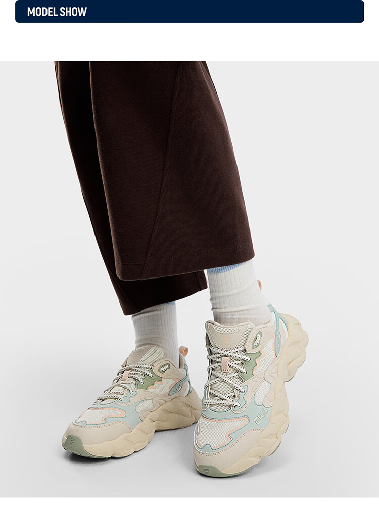 FILA Official Yang Mi Same Style Fern 2S Women's Dad Sneakers 2026 Spring Casual Platform Sports Shoes 30