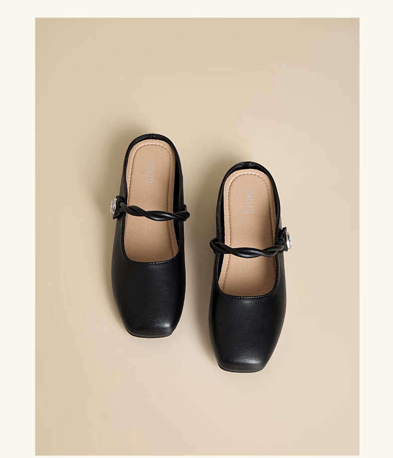 Dustodusto Baotou Women's Summer Slippers 2026 New Summer Shoes Slip-On Lazy Half Drag Mules 7