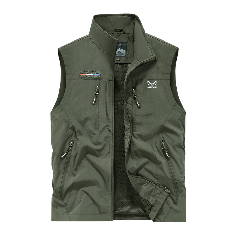 Miiow Men's Autumn Winter Casual Loose Fleece-Lined Thickened Outdoor Vest Navy Blue Fleece XL 4