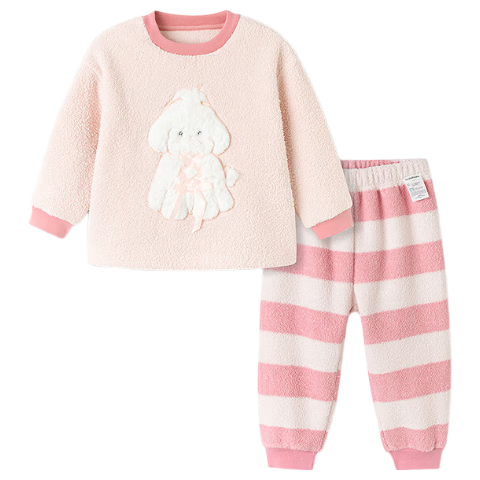 Balabala BalaOne Baby Pajama Set 2025 Winter Half-Fleece Boys and Girls Homewear Warm 208425171207