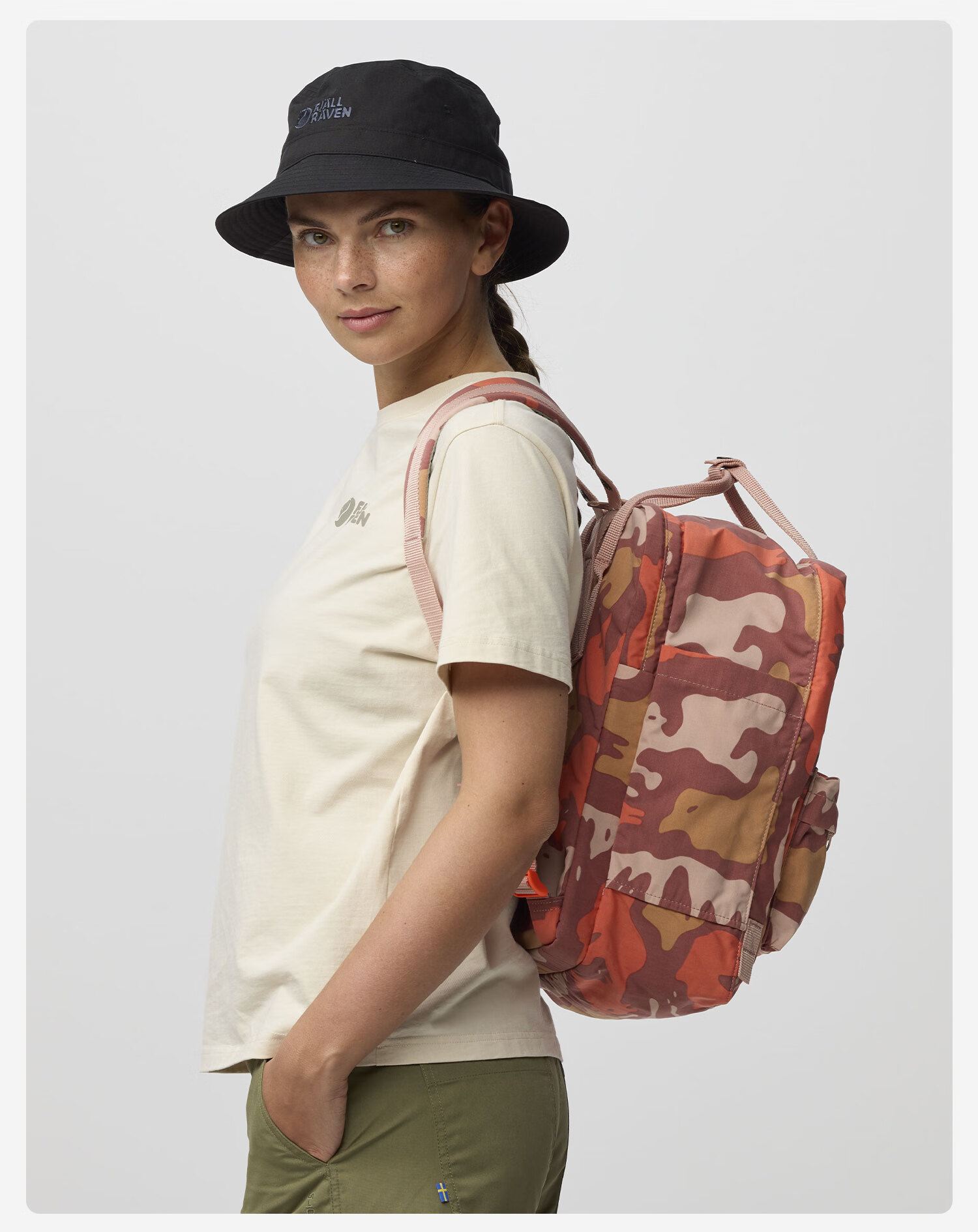 Fjällräven Kånken Animal Pattern Camouflage Art Backpack 23200357-302-986 Pink Rose 7L 18
