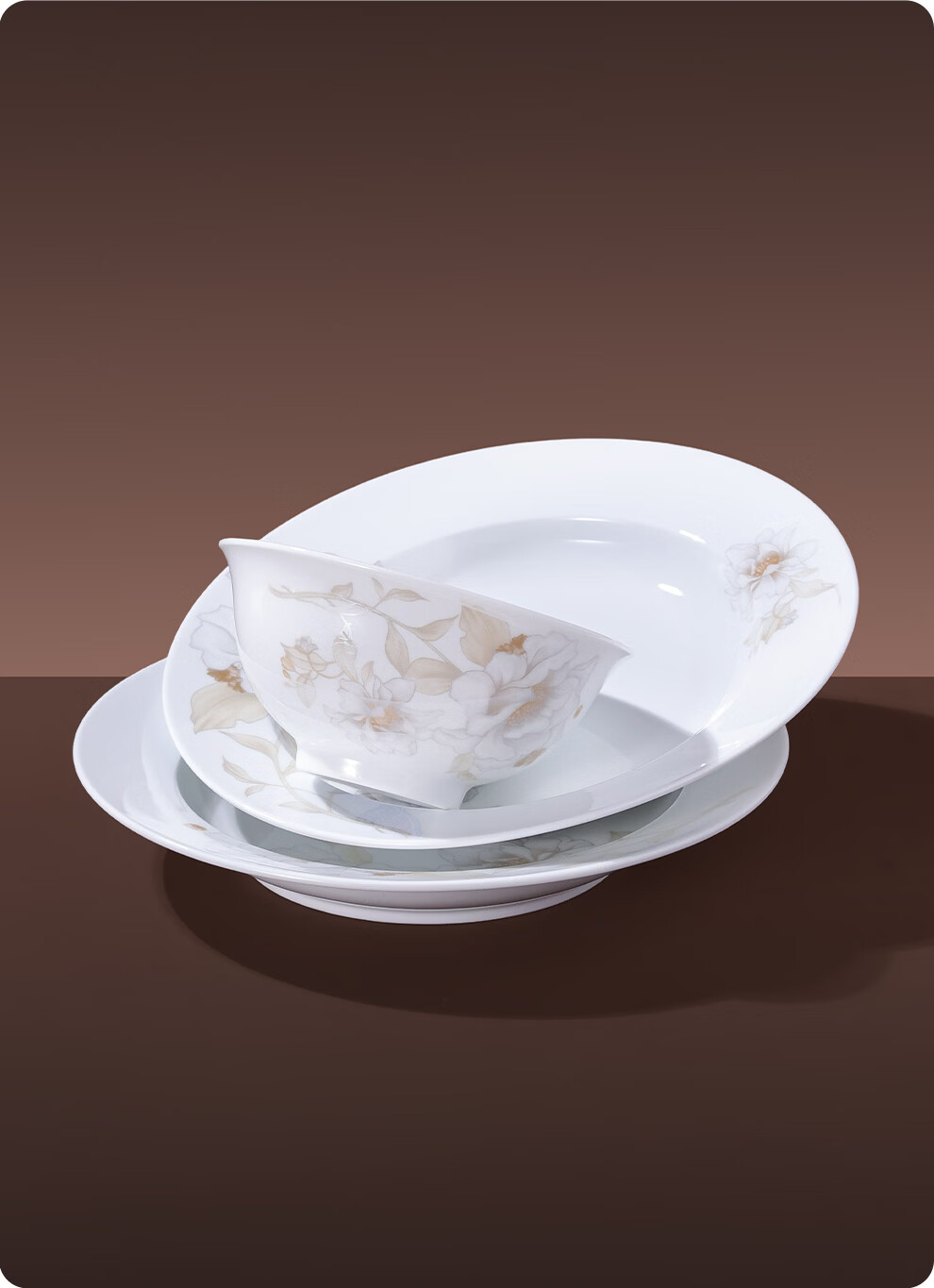 JDZ Ceramic Tableware Set Luxury High-End Bowls and Plates Full Set Home Housewarming New Year Gift for Leaders Qingxiang Heyun 7