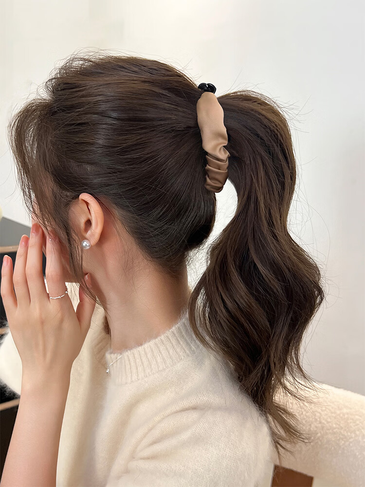 Xiangwan Fabric Non-Slip Medium Vertical Hair Clip Hairpin Full Hair Tie High Ponytail Banana Clip for Women New Year Gift 6