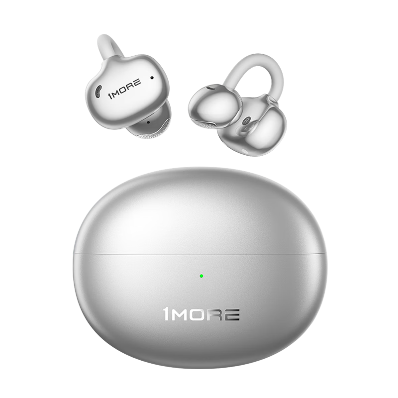 1MORE S22 Comfortable Bean Bluetooth Earphones Clip-On Open-Ear Sports Long Battery Life Noise Cancelling Compatible with Phones Jay Chou Glacier Gray