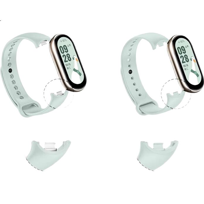 Ремешок Iboann для Xiaomi Mi Band 10/9/8, TPU, быстросъемный, жидко силиконовый, NFC, с металлическими бусинами, летняя замена