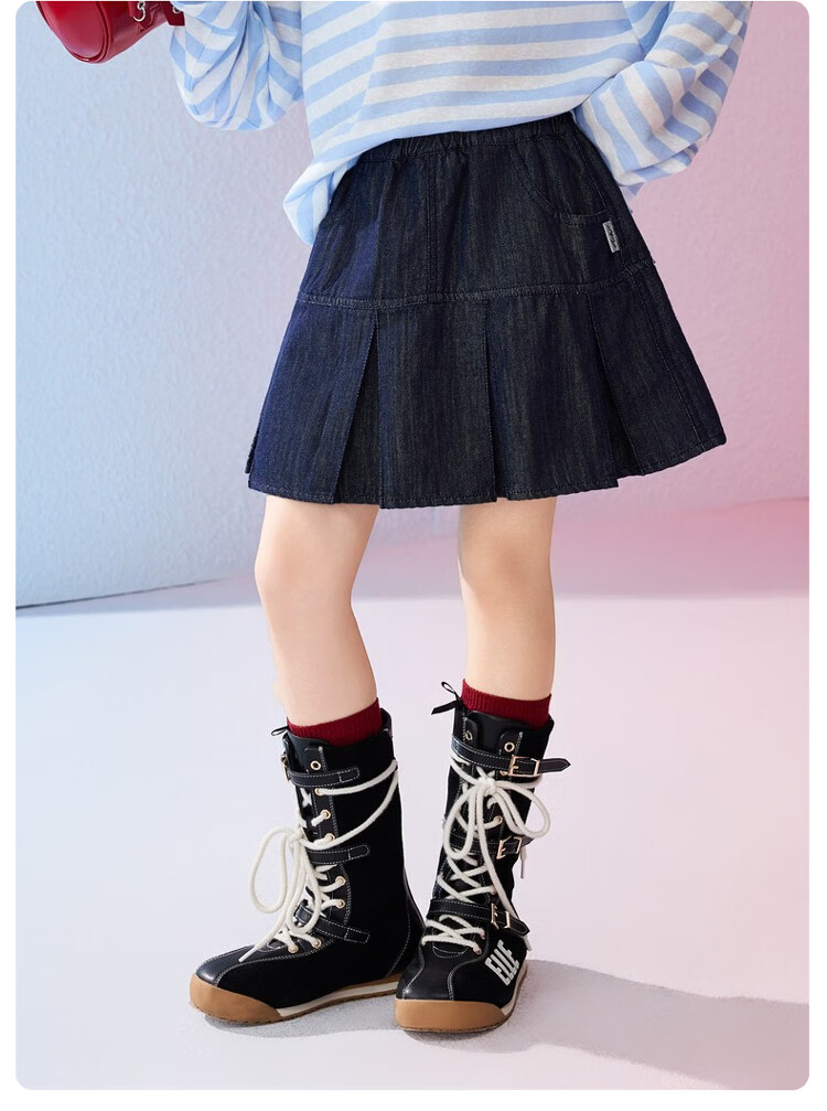 ASK JUNIOR Kids Skirt 2026 Spring Pleated Half Skirt School Style Girls' Mid-Length Skirt Short Skirt 9