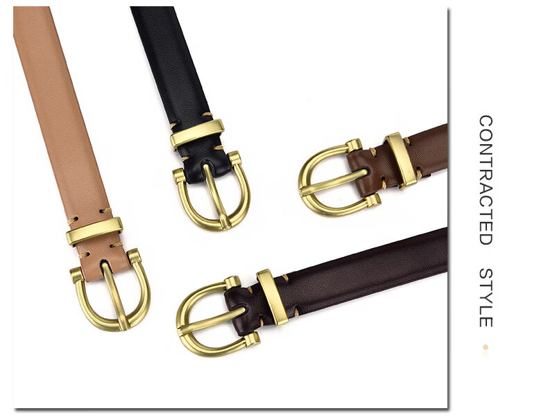 Half-Cigarette Women's Casual Leather Belt Versatile Genuine Pin Buckle Belt for Jeans and Leather Pants High-End Fashion Gift 11