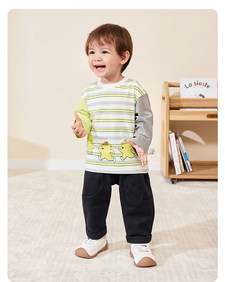 BALABALA 【balaOne】 Kids Long Sleeve T-Shirt Boys and Girls 2026 Spring Autumn Cotton Cute 12