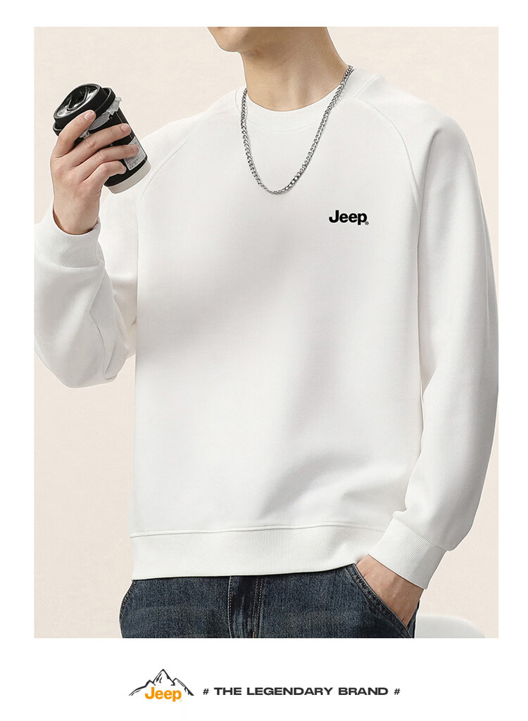 JEEP Men's Casual Loose Fit Long Sleeve Sweatshirt Autumn Spring Dark Gray Green XL 13