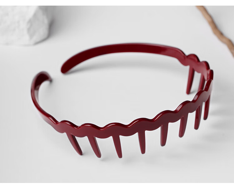 CHIMERA High Crown Red Acetate Headband Hair Clip Bridal Gift for Qixi Festival 7