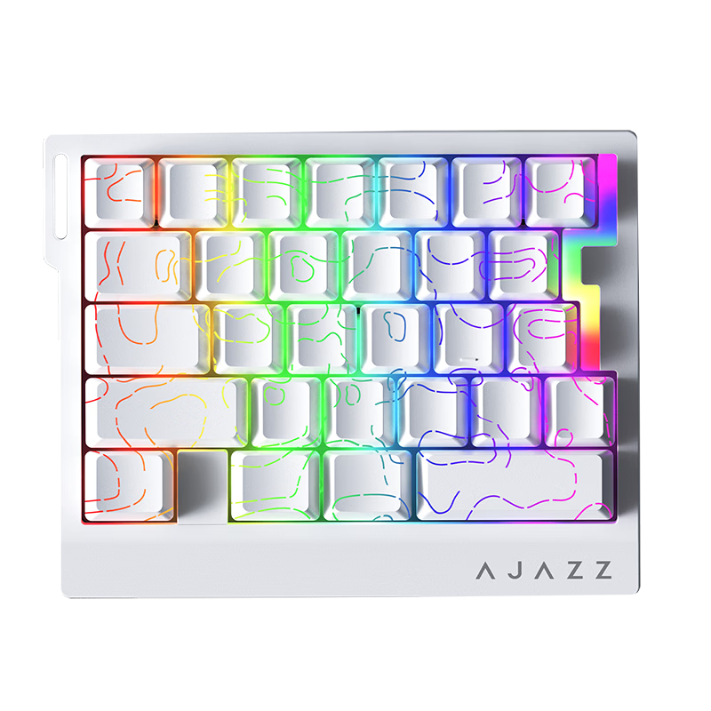 AJAZZ AK029 Wired Magnetic Axis Single-Handed Magnetic Axis Keyboard 8K Report Rate RGB Lighting 29 Keys RT0.01 Valorant Ice Island Axis Original White Contour