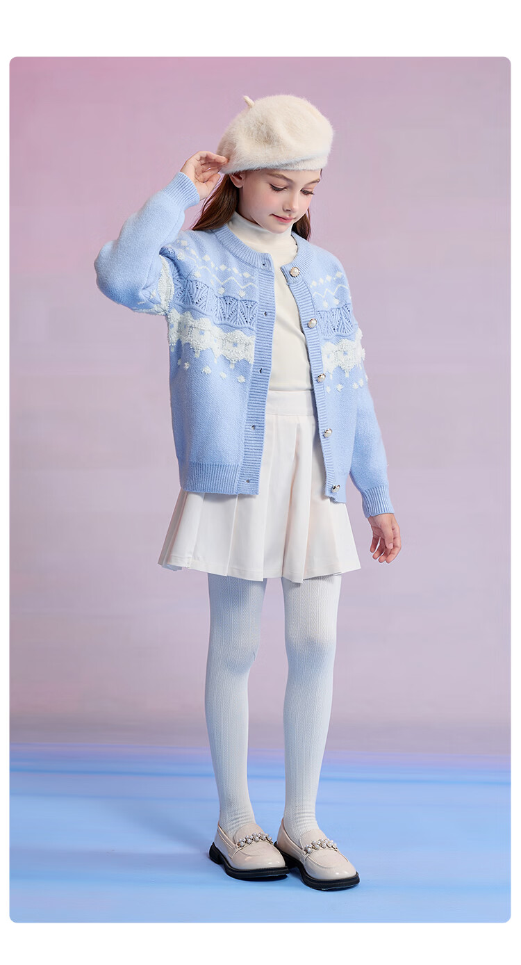 Disney Red Children's Sweater Girls Baby Autumn Winter New Knitted Cardigan Girls New Year Outfit 1