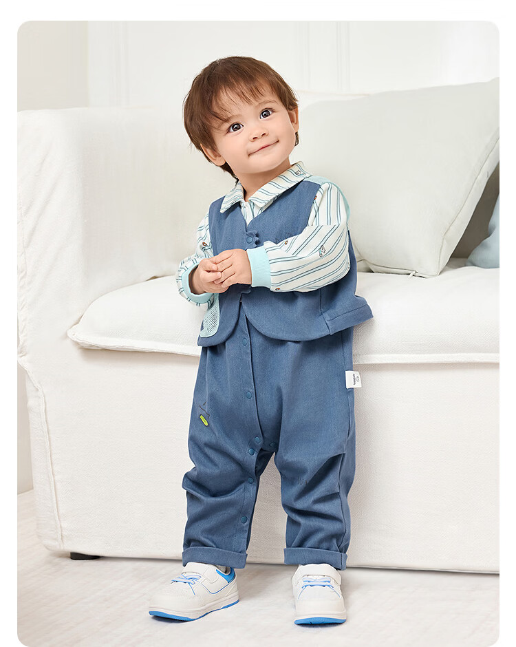 Balabala [balaOne] Kids Baby Outfit 2026 Spring Newborn Knitted Romper 12