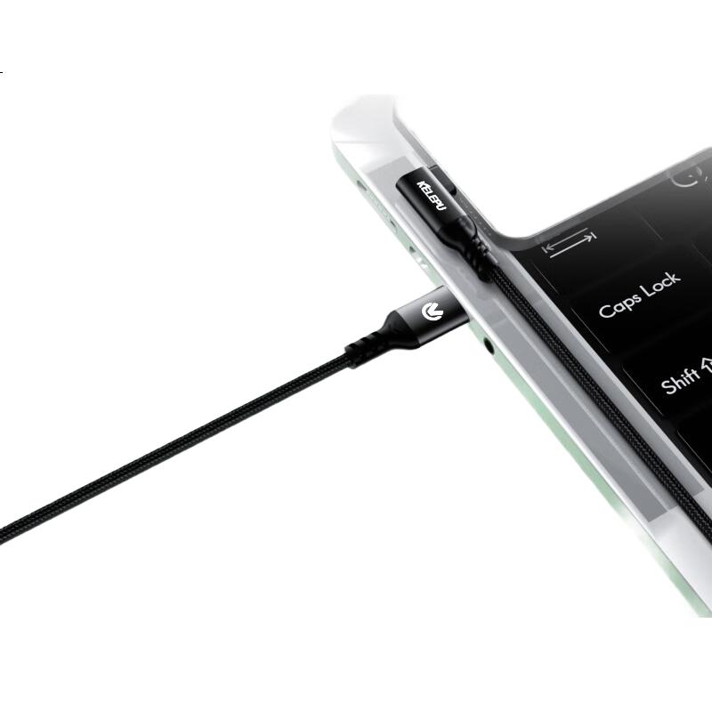 Кабель KELEPU USB 3.2 на Type-C, 1 метр, 10 Гбит/с, 3A, угловой
