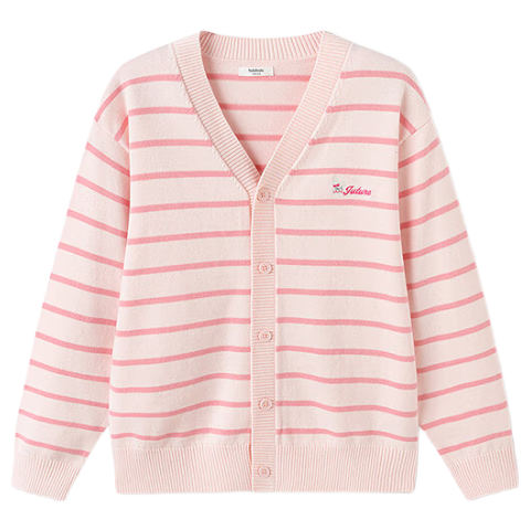 Balabala Kids Sweater Boys Girls 2026 Spring New V-Neck Knit Cardigan Baby Horse Patch Trend