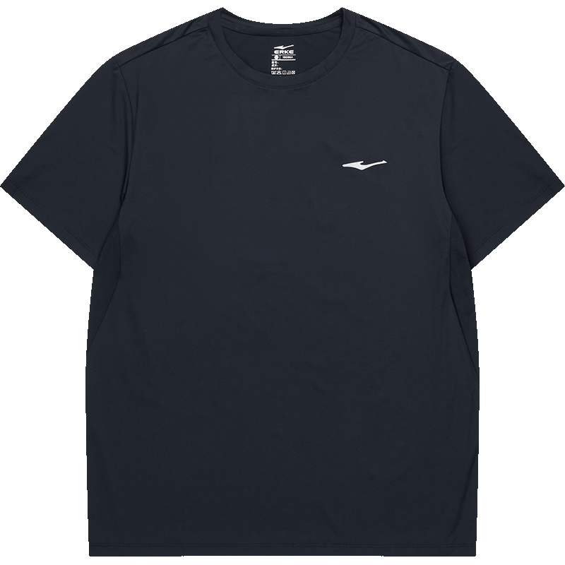 Erke Men's Summer New Quick-Dry Sports T-Shirt, Round Neck, Moisture-Wicking, Running Ice-Feel Short Sleeve Solid Color Base Layer Top