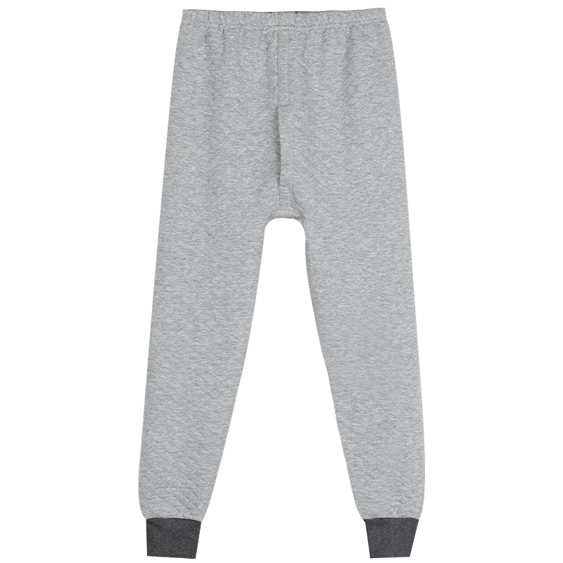 Hodohome Boys' Thermal Pants Three-Layer Thickened Cotton-Lined Autumn Trousers Air Layer Cotton Single Pants 273 Gray Size 165