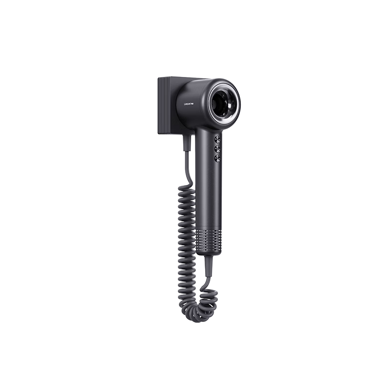 LANSAM Zero-Speed Hotel Wall-Mounted Hair Dryer for Guest Room Bathroom, High Power Quick-Dry, Small Square Box - Thin Rock Gray