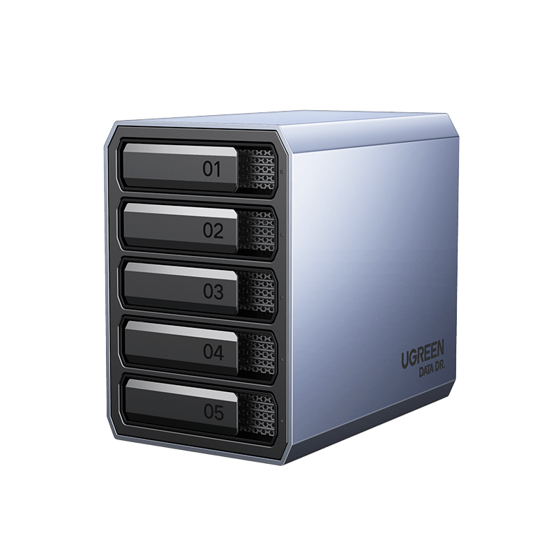 UGREEN Disk Array Hard Drive Enclosure, Multi-Bay Hard Drive Cage (With RAID Storage), Hard Drive Chassis, Suitable for 2.5/3.5-Inch SATA Serial Mechanical And Solid-State Drives