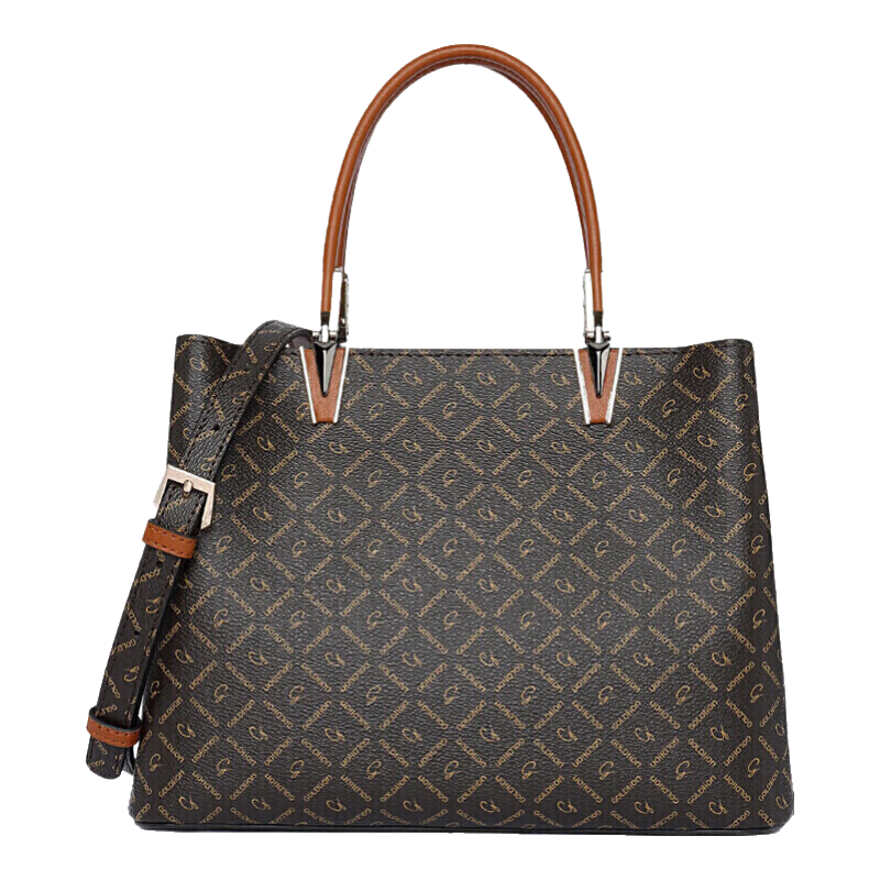 Goldlion Women's Handbag, PVC Printed Tote Bag with Handle, Birthday Gift