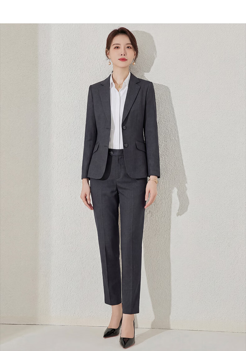 Romon Women's Slim Fit Business Suit Jacket Black 12