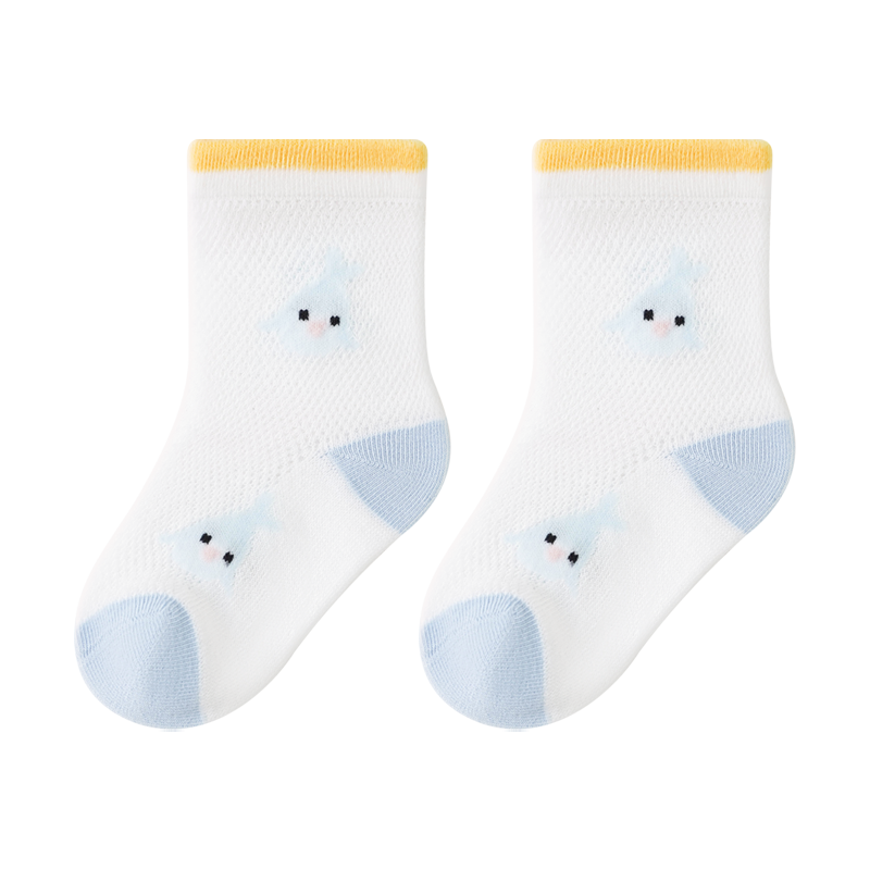 Baby Growth Socks Summer Thin Cotton A-Class Antibacterial Mid-Calf Breathable Mesh Non-Binding Seamless Socks