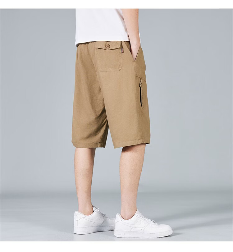 RED DRAGONFLY Men's Summer Thin Cotton Casual Fashion Cool Comfortable Breathable Versatile Army Green Capri Shorts XL 25