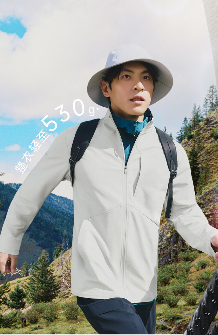 Beneunder Men's Softshell Jacket Windproof Water-Repellent Outdoor High Elastic Hydrogen Shell ST006 Ink Gray S 15