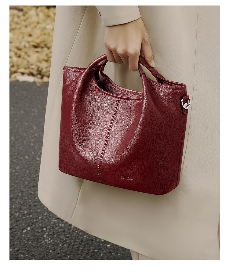St&Sat Women's Soft Cowhide Handbag New Lady Diana Bag Shoulder Crossbody Small Tote Birthday Gift 3