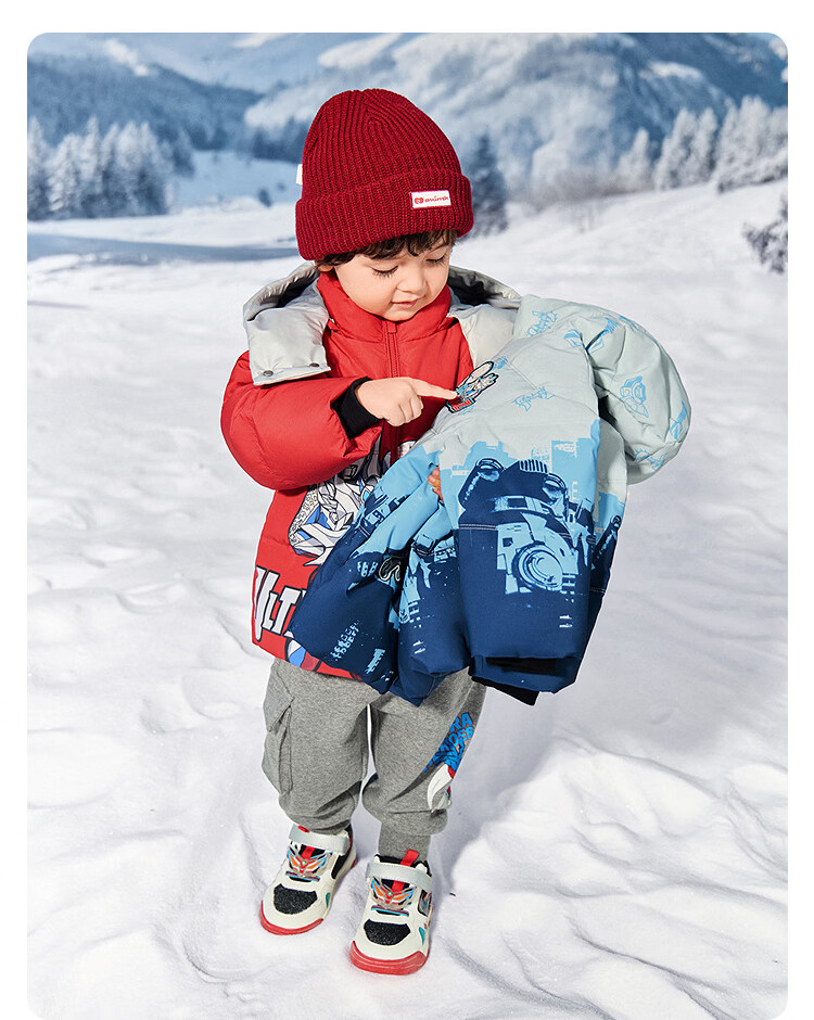 BALABALA Ultraman IP Kids Down Jacket Boys Winter 2025 Protective Warm Three-Defense Technology Trend 8