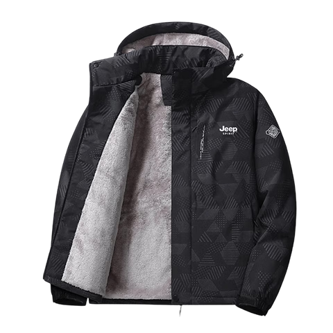 JEEP SPIRIT Men's Autumn Winter Cotton Padded Jacket Loose Casual Trendy Hooded Sports Warm Coat Dark Gray XL