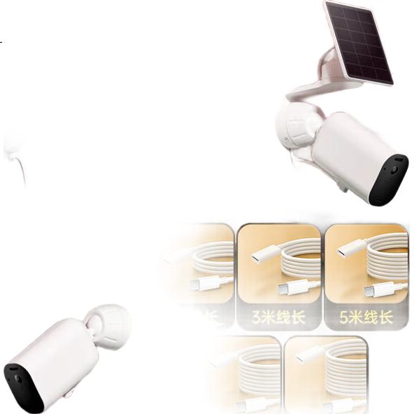Кабель питания Chaofan Solar Camera Extension Cable, 8 метров, совместимый с Hikvision/Joan/Anker/Orange/AUX Surveillance, Type-C Male to Female Solar Panel Power Cord
