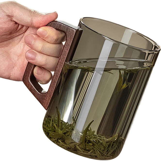CRISTALGLASS Heat-Resistant Glass Mug 1000ml Large Capacity Tea Cup with Handle for Men Office Water Drinking Cup