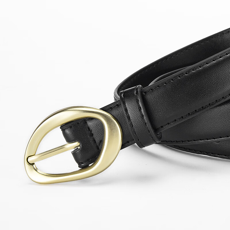 Half-Cigarette Style Women's Fashion Pin Buckle Belt Slim Durable Leather Decorative Skinny Belt for Jeans 18