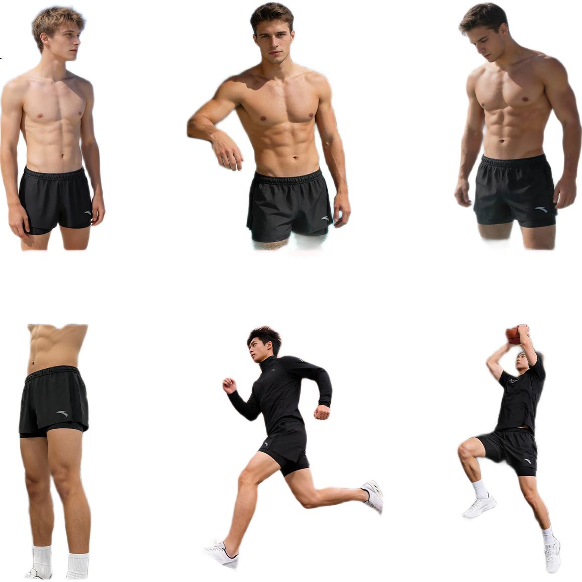 ANTA Men's Loose Quick-Dry Swim Trunks Anti-Embarrassment Beach Shorts New Adult Swimming Hot Spring Gear 2XL