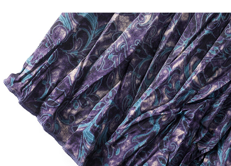 Demana "Crushed Ice Galaxy" Spring Socialite Private Elastic Waist Watermark Printed Pleated A-Line Women's Pleated Skirt 13